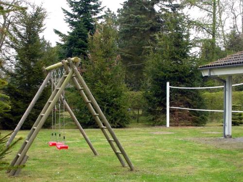an empty playground with a goal in a park at 12 person holiday home in Væggerløse-By Traum in Marielyst