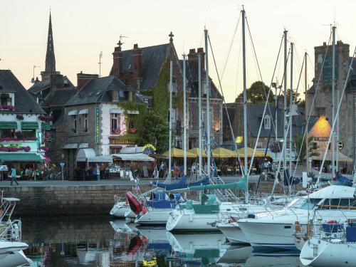 a group of boats are docked in a marina at Home for 7 Guests in Plouvara in Saint-Donan