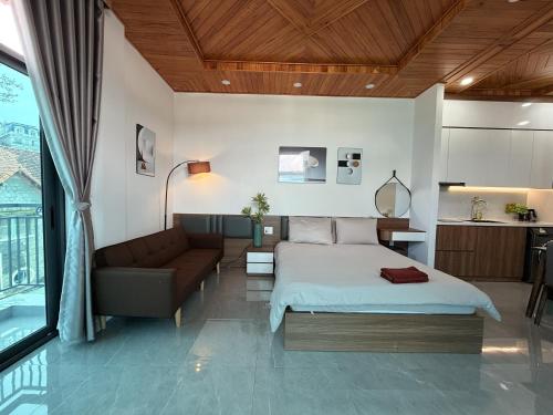 Posezení v ubytování Hasa Đà Lạt Hotel