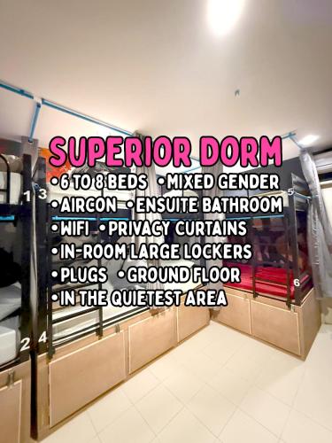 a sign in a store with the words superdor donor donor room at WET Pool Party Haad Rin in Haad Rin
