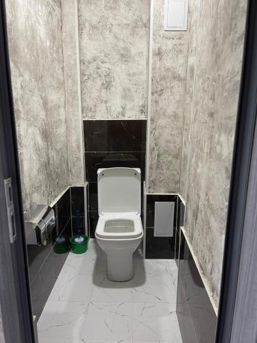 a bathroom with a white toilet in a stall at Old Gyumri in Gyumri