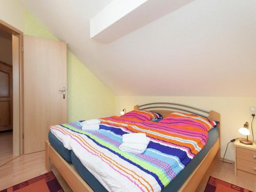 Katil atau katil-katil dalam bilik di Ferienwohnung in Waldnähe am Thüringer Rennsteig