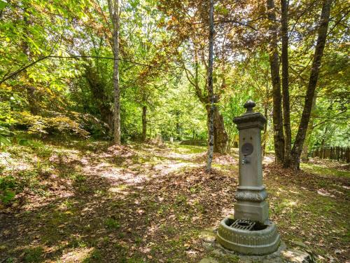 a statue in the middle of a park with trees at Holiday Home with Garden and shared pool in Migliorini