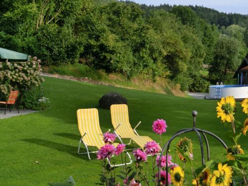 Κήπος έξω από το Ferienhaus mit Sauna in Skigebietsnähe