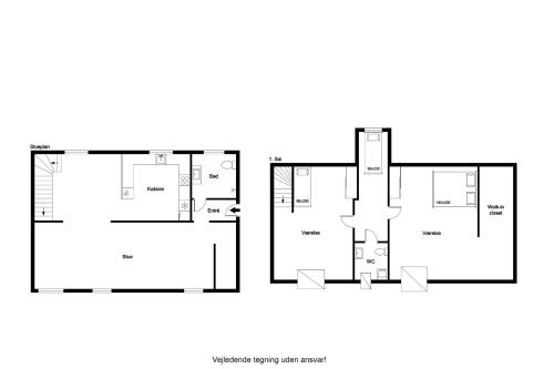 a floor plan of a house at Charming Townhouse From 1877, Located In The Middle Of Løgstør Only 100 Meters From The Harbor in Løgstør