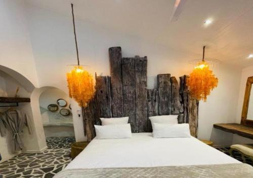 Кровать или кровати в номере Little Mykonos