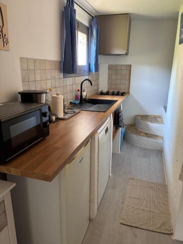 Kuchyň nebo kuchyňský kout v ubytování studio en provence verte