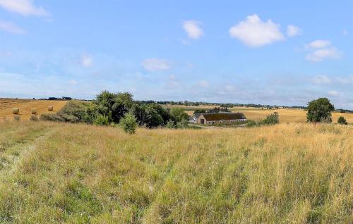 a field of grass with a house in the distance at 3 Bedroom Lovely Home In Hammenhög in Hammenhög