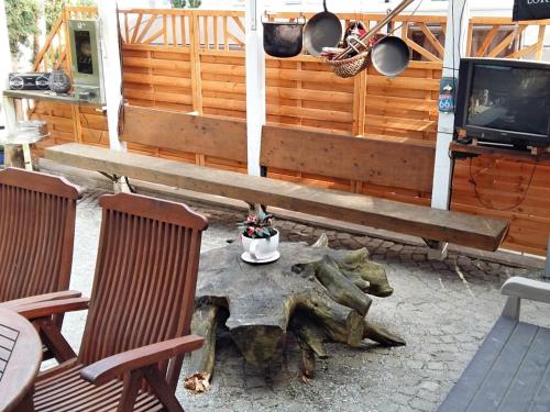 Televisyen dan/atau pusat hiburan di Ferienhaus in Blankenburg