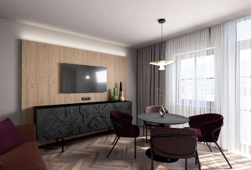 TV a/nebo společenská místnost v ubytování Grünwald Resort Sölden