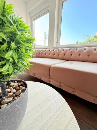 Χώρος καθιστικού στο Cozy living in Lingen with Chesterfield flair