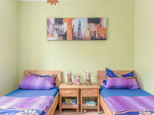 Ένα ή περισσότερα κρεβάτια σε δωμάτιο στο Scenic Stay in Rauschenbach