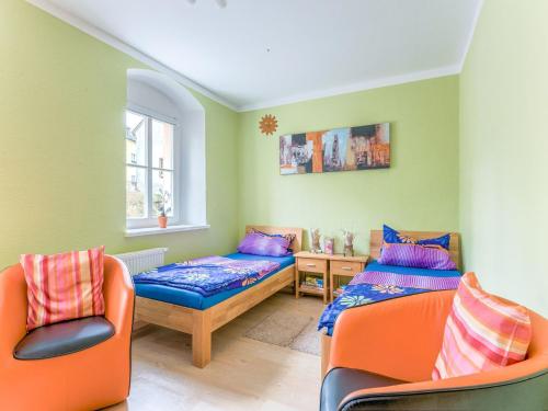 Ένα ή περισσότερα κρεβάτια σε δωμάτιο στο Scenic Stay in Rauschenbach