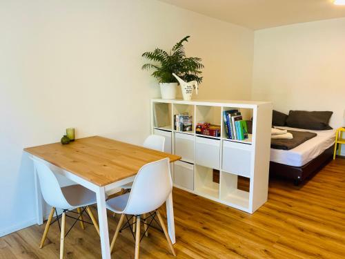 Una cama o camas en una habitación de Bamberger Auszeit