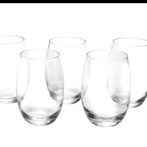 four empty glasses isolated on a white background at Morada Felicitá in Pato Branco