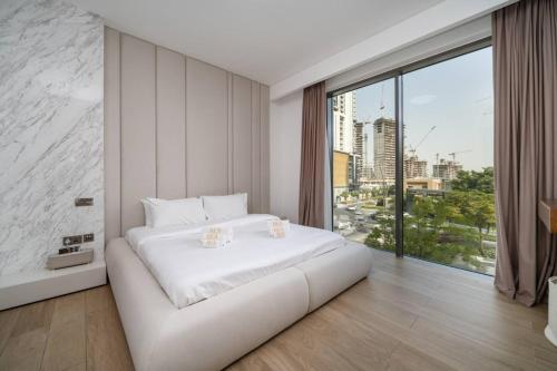 Ένα ή περισσότερα κρεβάτια σε δωμάτιο στο Modern and Elegant 1 Bed Retreat in Prime Location