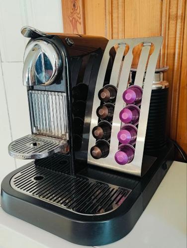 a toaster sitting on top of a counter at Separate floor in a private house with a private entrance in Egersund
