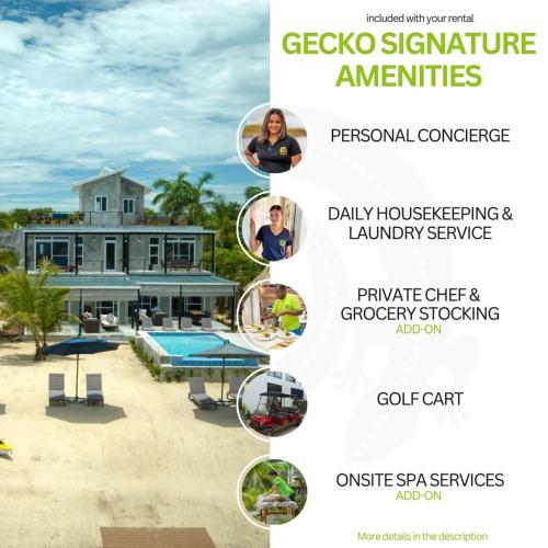 a collage of photos of a house at Oceanfront 3 Bedroom - Conmigo Villas South in Maya Beach