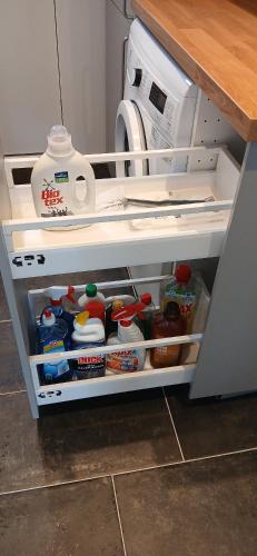 an open refrigerator with food inside of it at Blokhus - tæt på by og strand in Blokhus