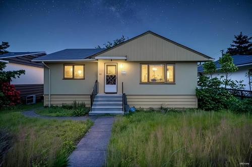 a house at night with the lights on at Cozy Airb&b Guest Suite Near Metrotown in Burnaby