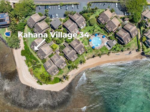 an aerial view of kalamata villas at Kahana Village 34 · KHV 34 Direct Ocean Front Views 2BD Kahana C in Kahana