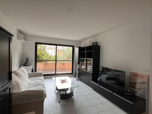 Televisyen dan/atau pusat hiburan di Appartement près de Monaco