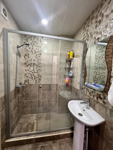 Koupelna v ubytování Sumqayıt Kristal