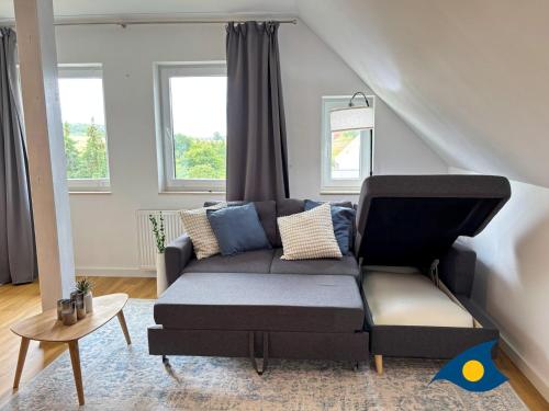 Χώρος καθιστικού στο Ferienwohnung Hügelblick