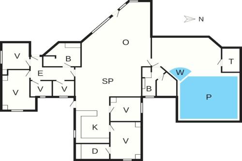 a floor plan of a house at 12 person holiday home in Væggerløse-By Traum in Marielyst