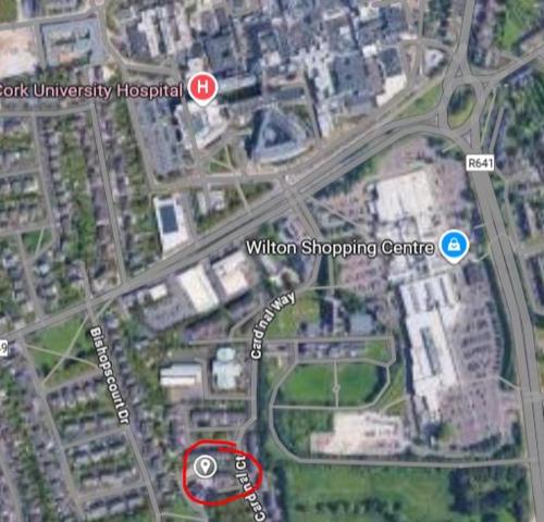 a map of a city with a highway at 3 Bedroom Home, Wilton Hospital in Cork