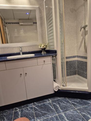 a bathroom with a sink and a shower at PINEDO PLAYA y Garaje in Valencia