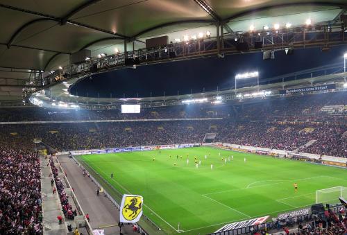 a soccer game in a stadium with a crowd at Gästehaus Sophienstraße in Stuttgart