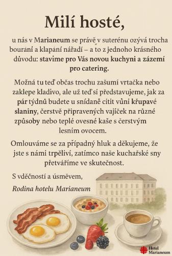 Možnosti snídaně pro hosty v ubytování Hotel Marianeum