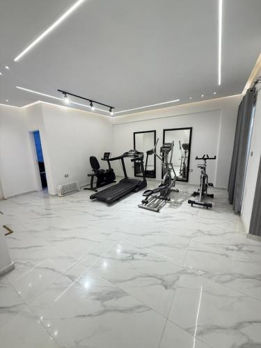 Fitness centrum a/nebo fitness zařízení v ubytování Luxury villa 89 elshick Zayed