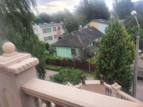 a view from a balcony of a house at Baltā māja in Rīga