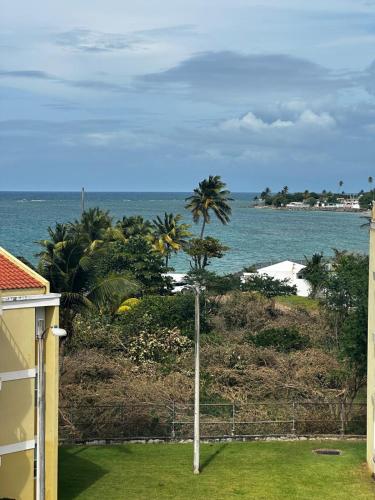 a view of the ocean from a house at Beach Front Penthouse in Loiza