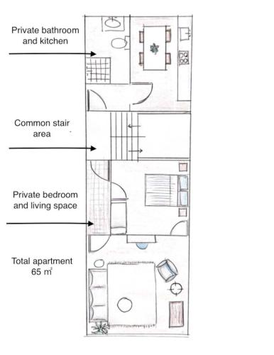 a floor plan of a house at Steps To Bern's Best Historic Sites! in Bern