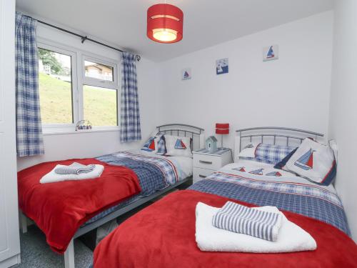 a bedroom with two beds and a window at I C Lundy Too in Bideford