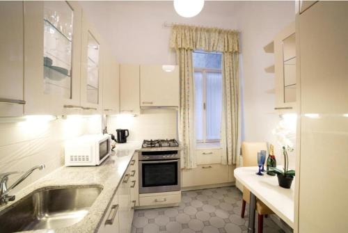 Η κουζίνα ή μικρή κουζίνα στο Premium Apartment with Shared Balcony & Free Parking