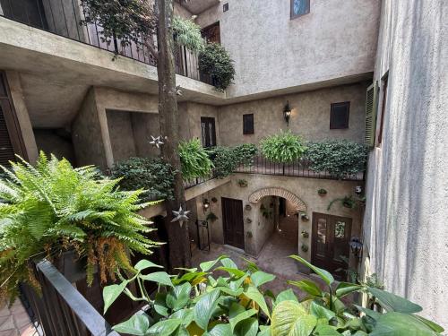 an outside view of a building with plants at Apolo en ValQuirico in Santeagueda