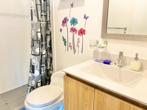 Koupelna v ubytování Departamento exclusivo con vista a la ciudad