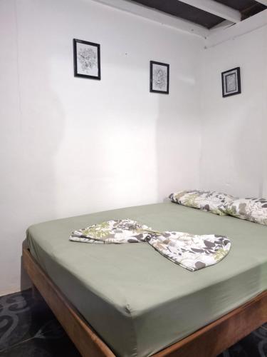 a bed in a room with a green mattress at BlueBayou.capurgana in Capurganá