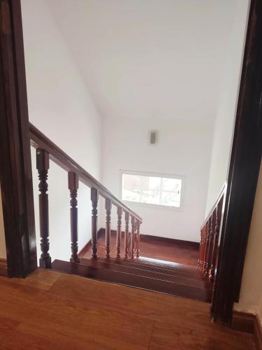 a view of a stairway with a window at Tiên Hoa Sơn Villa in Da Lat