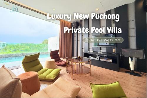 Televisyen dan/atau pusat hiburan di Luxury New Puchong Private Pool Villa up to 30pax