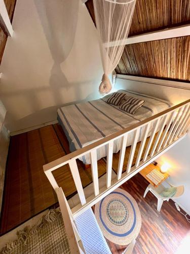 an overhead view of a bunk bed in a room at Ti Lakaz Kreol 2 in Pereybere