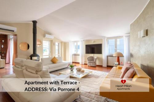 an apartment with terrace address va pomona at Heart Milan Apartments San Sepolcro Duomo in Milan