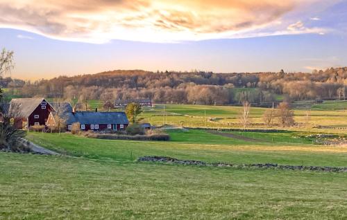 a farm with a house in the middle of a field at Three-Bedroom Holiday Home Brösarp With A Fireplace 05 in Brösarp