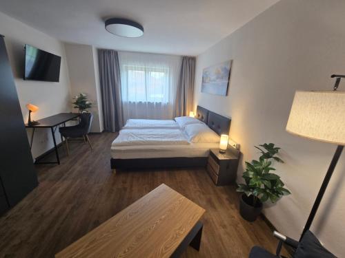 Ένα ή περισσότερα κρεβάτια σε δωμάτιο στο Landgasthof Schwarzberg