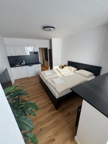 Postel nebo postele na pokoji v ubytování Modern Studio near City Center