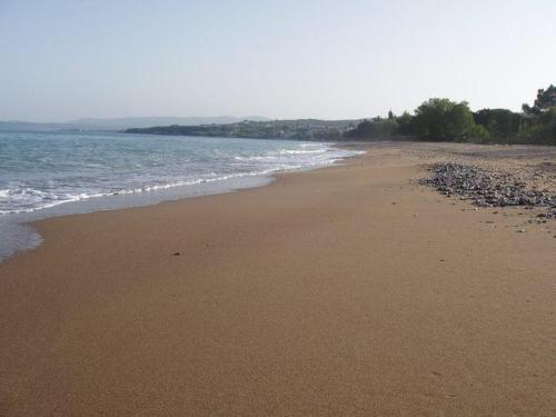 a beach with the ocean and the shoreline at ThalaSEA Apartments in Chrani